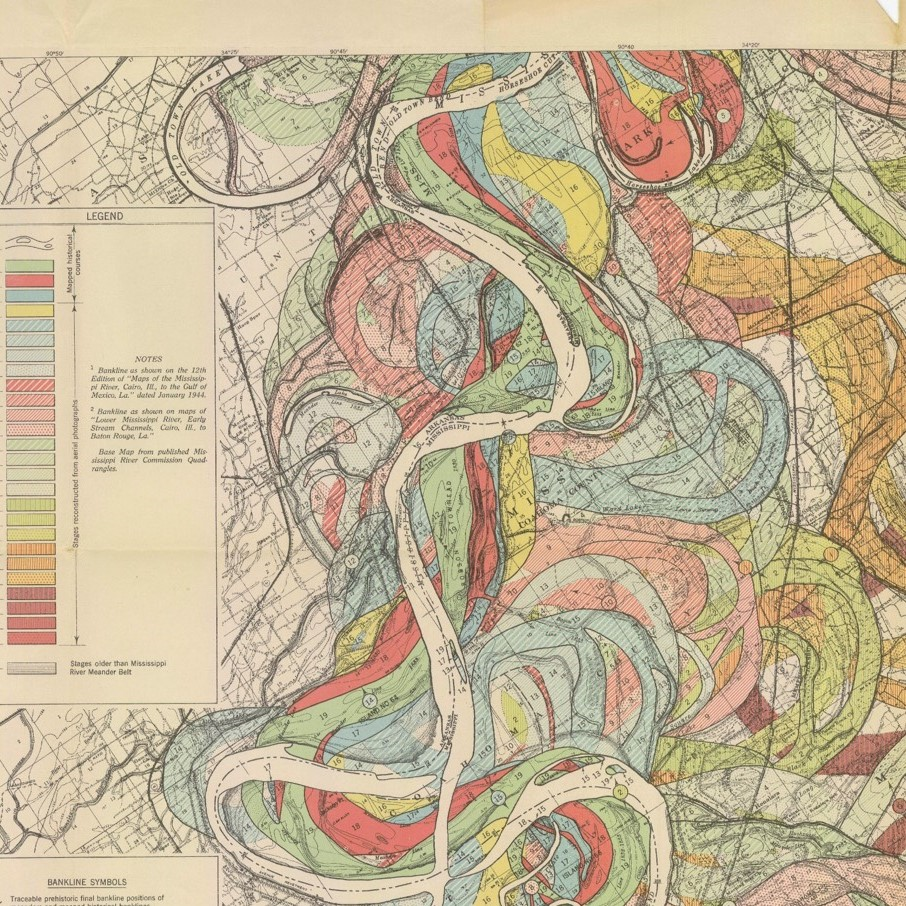 Harold Fisk meanandering Mississippi map