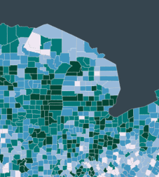 choropleth map of county level data